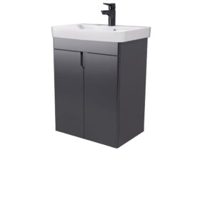 Тумба Simple Graphite 55-U з умивальником River 55 графіт